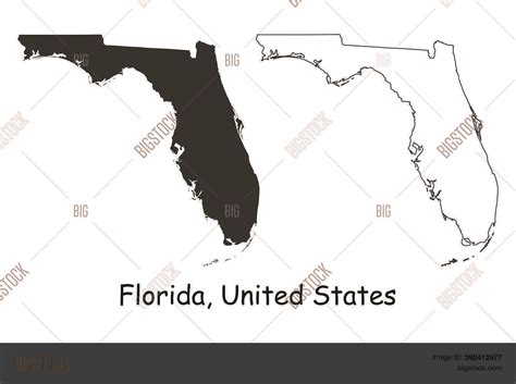 Florida Fl State Maps Vector Photo Free Trial Bigstock