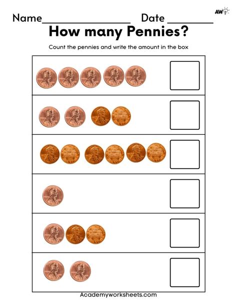 Top 6 Counting Pennies Worksheets For Money Management Academy Worksheets