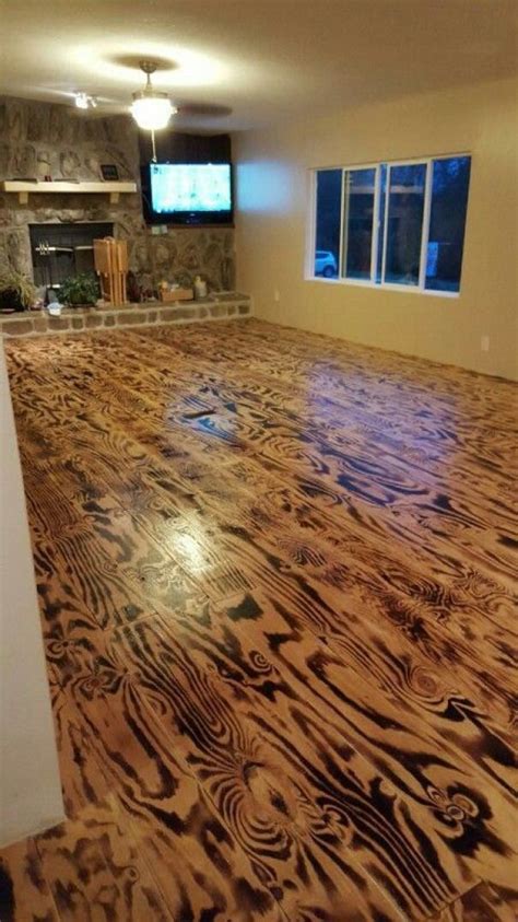 Diy Burned Plywood Flooring