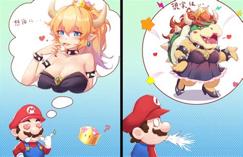 Mario Bowsette And Bowser Mario And 1 More Drawn By W2398510474