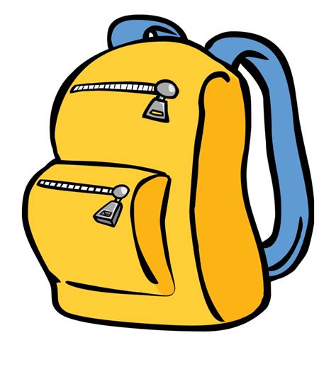 Bookbag Clipart Yellow Backpack Bookbag Yellow Backpack Transparent