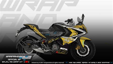 Bajaj Pulsar Rs Yello Slashed Design Full Body Wrap Decals Sticker