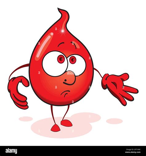 Blood Drop Cartoon Mascot Character Cute Character A Drop Of Blood