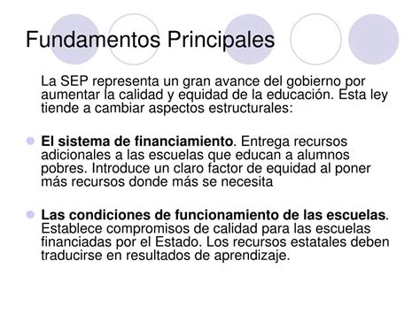 PPT Ley de Subvención Escolar Preferencial SEP PowerPoint