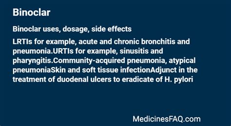 Binoclar: Uses, Dosage, Side Effects, Food Interaction & FAQ