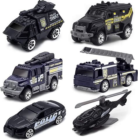 Diecast Juego De Juguetes De Coche De Policía Para Niños