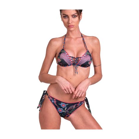 Pin Up Stars Bikini Triangolo Push Up Slip Brasiliana Camaleonte