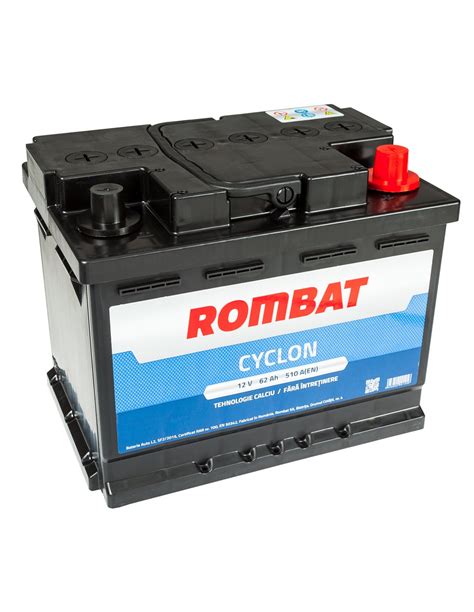 Baterie Auto Rombat Cyclon 12v 62ah 510a Borna Normala Dreapta Cod 500168