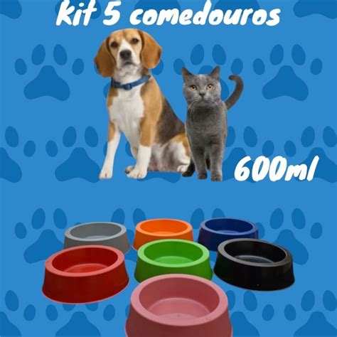 Kit C Comedouro Pet Vasilha Pote P Ra O Cachorro Gato Ml