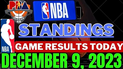 PBA NBA Standings TODAY DECEMBER 9 2023 NBA PBA Games Results