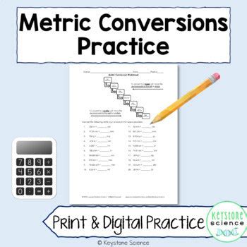 Metric Conversions Worksheet Practice With Answer Key Keystone