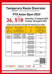 Go Ahead Singapore Temporary Route Diversion Poster For Pto Asian Open