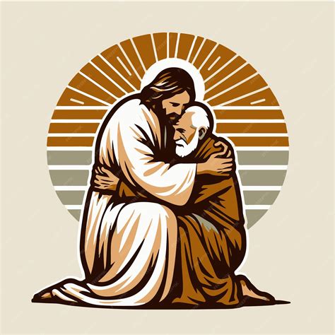 Premium Vector Jesus Christ Embracing The Needy