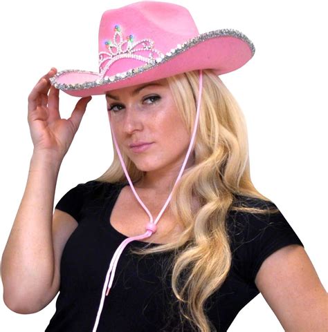 Western Style Pink Cowboys Hats Cowgirl Hat For Women Girl Tiara Cowgirl Hat Cowboy Holiday