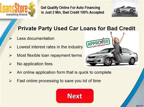 Private Party Auto Loans For Bad Credit Youtube