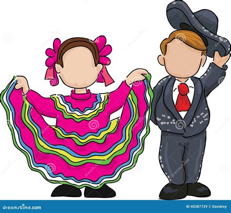 Traditional Mexican Folk Dance Illustration Stock Vector Image