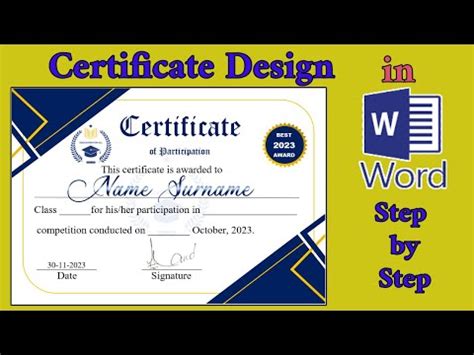 How To Make A Certificate Design In Microsoft Word Certificate Kaise