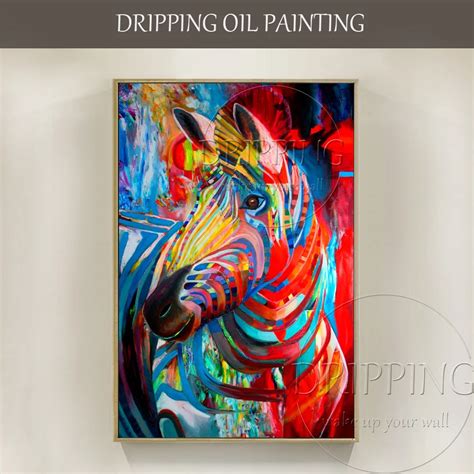 Excellent Artist Hand Painted High Quality Abstract Modern Animal Zebra