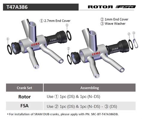 Boitier de pédalier CEMA T47A inox pour FSA386 ROTOR 30mm VELOSEINE