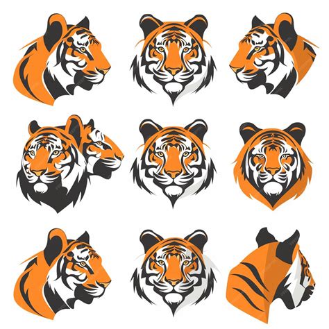 Premium Vector A Picture Of Tigers Face With Orange Stripes