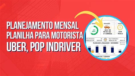 Planilha De Planejamento Mensal Para Motorista De Aplicativo Youtube