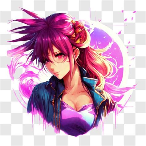 Download Anime Girl With Pink Hair Art Piece And Wallpaper Png Online Creative Fabrica