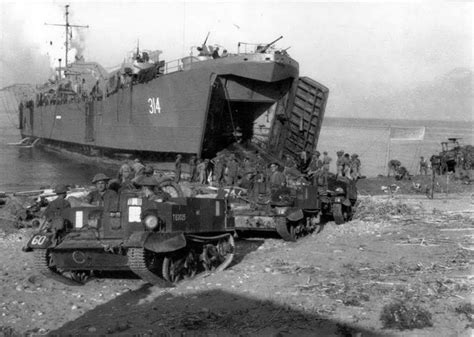 During Operation Avalanche The Landing At Salerno Italy British Universal Carriers Lst