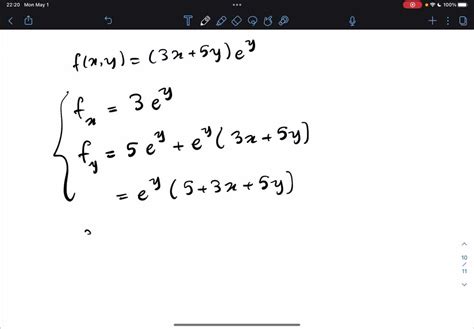 Solved Calculate All Four Second Order Partial Derivatives Of F X Y 3 X 5 Y E Y Fx X X Y