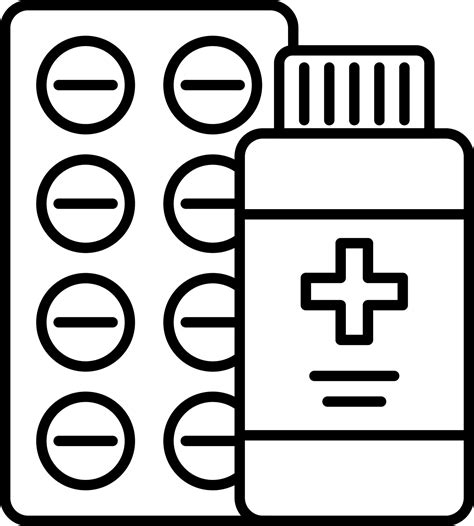 Drugs Medical Medicine Vector Icon On Transparent Background Outline