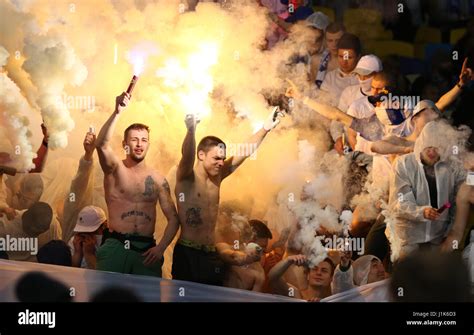 Kiev, Ukraine. 21st April, 2017. FC Dynamo Kyiv ultra supporters ...