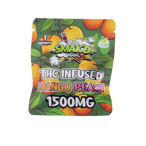 Smakd Mango Peach Delta 8 + HHC Gummy - 1500mg - Everything 420
