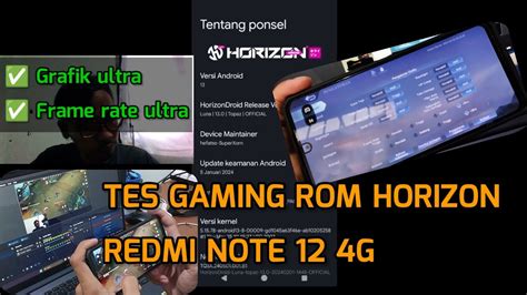 ROM NYA ENAK BUAT MAIN GAME TES GAMING ROM HORIZON LUNA REDMI NOTE