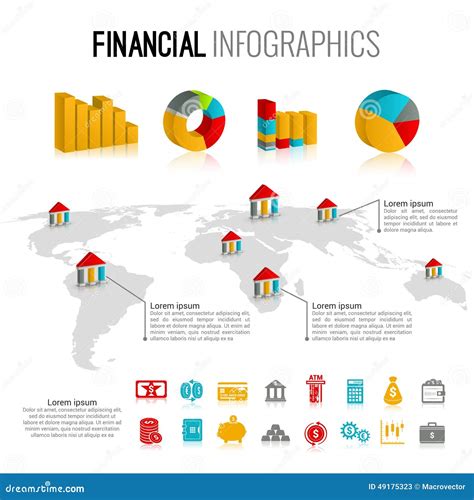 Financial infographic set stock vector. Illustration of design - 49175323