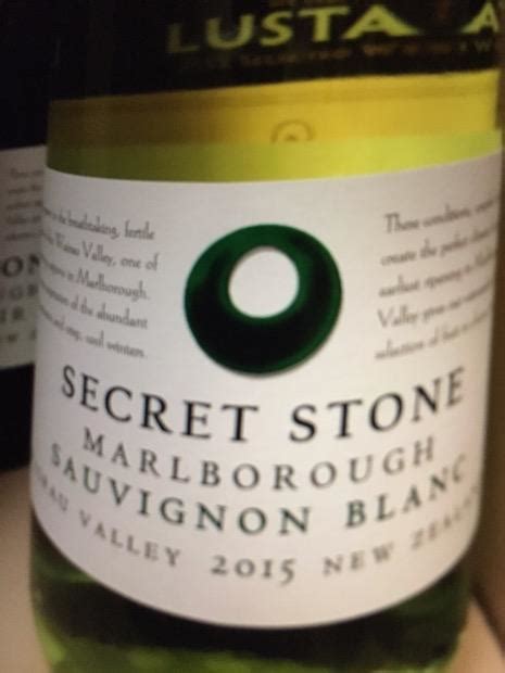 2015 Secret Stone Sauvignon Blanc New Zealand South Island