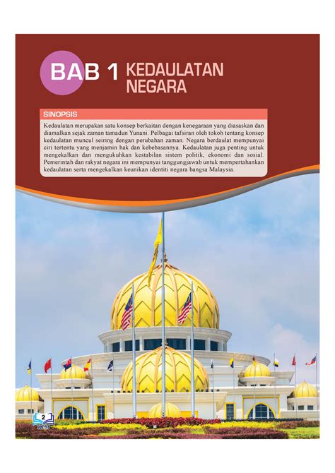 BUKU TEKS Sejarah T5 BAB 1 KSSM BAB 1 KEDAULATAN NEGARA SINOPSIS