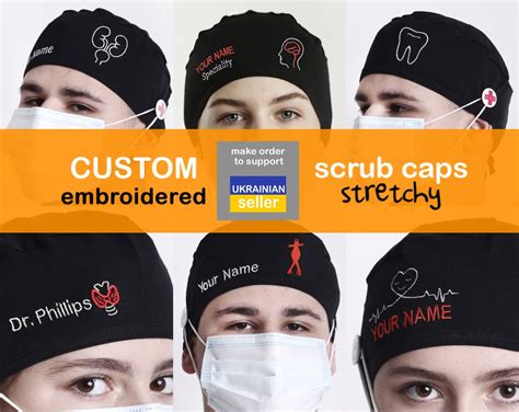 Custom Embroidered Personalized Scrub Cap Crna T Or Er Icu