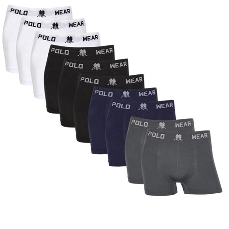 Kit 10 Cueca Boxer Polo Wear Original Microfibra Elastano Adulto Box