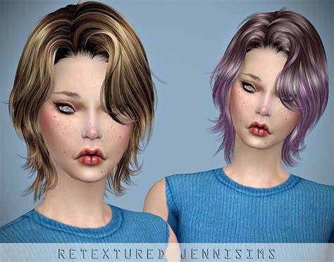 Jenni Sims Newsea`s Unchained Hair Retextured Sims 4 Hairs Glow