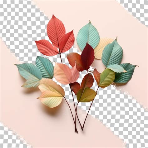 Premium Psd Vivid Autumn Viburnum Foliage Against Transparent Background