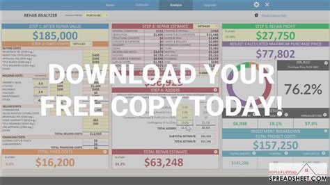 Free House Flipping Spreadsheet Software Youtube