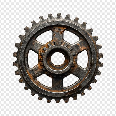 Gear Wheel Isolated On Transparent Background Premium Ai Generated Psd