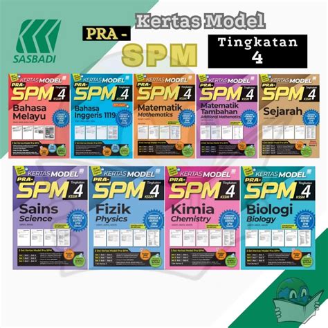 Buku Latihan Kertas Model Pra Spm Kssm Tingkatan Bm Eng Mate