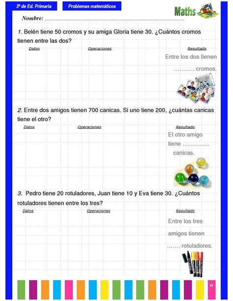 Colección De Problemas 3º Primariapdf Matematicas Tercero De