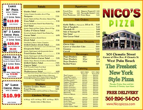 FLORIDA RESTAURANTS NICOS PIZZA CLEMATIS STREET AND OLIVE WEST PALM ...