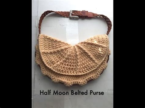 Crochet Half Moon Purse Bag With Belt Handle YouTube