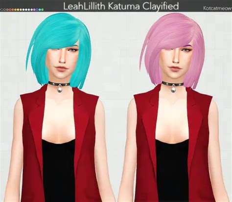 Kot Cat LeahLillith S Katuma Hair Clayified Sims 4 Hairs