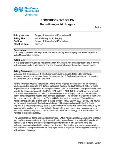 Fillable Online Billing And Coding Mohs Micrographic Surgery A