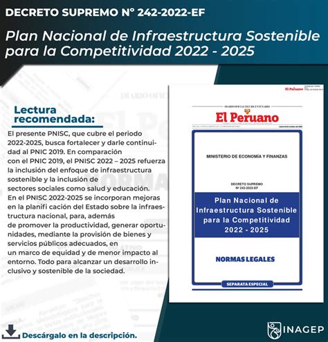 Plan Nacional De Infraestructura Sostenible Para La Competitividad 2022