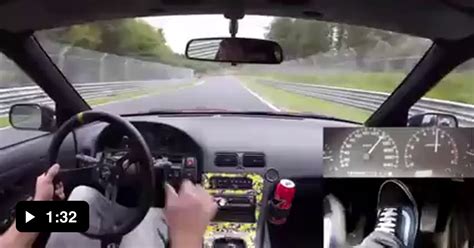 Flat out Nissan 200SX on slippery Nürburgring Nordschleife 9GAG