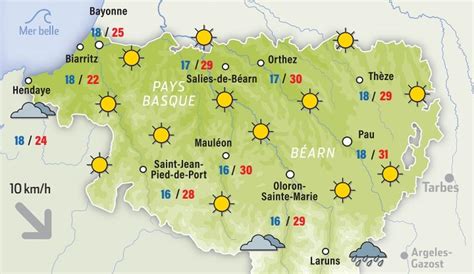 La météo de ce samedi 8 juin à Pau en Béarn et Soule un risque d